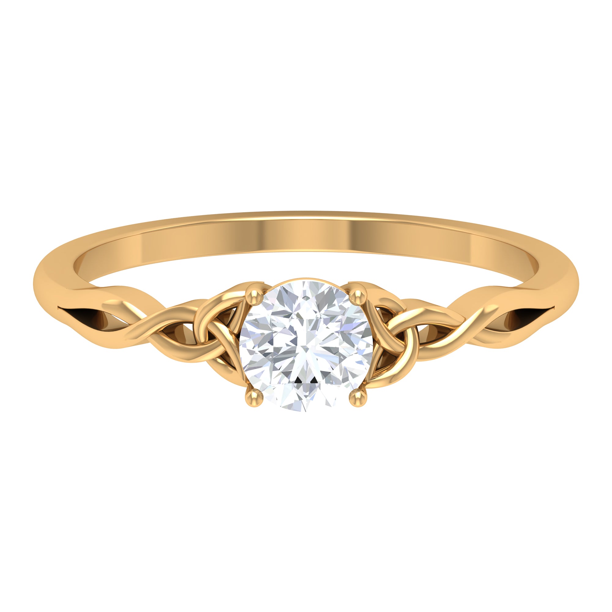 Solitaire Lab Grown Diamond Celtic Knot Promise Ring Lab Grown Diamond - ( EF-VS ) - Color and Clarity - Rosec Jewels