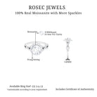 3 CT Crossover Moissanite Classic Halo Engagement Ring Moissanite - ( D-VS1 ) - Color and Clarity - Rosec Jewels