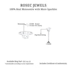 Round Moissanite Solitaire Engagement Ring with Side Stones Moissanite - ( D-VS1 ) - Color and Clarity - Rosec Jewels
