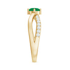 1/2 CT Solitaire Emerald and Diamond Engagement Ring Emerald - ( AAA ) - Quality - Rosec Jewels