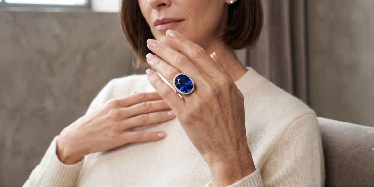 Oversized Colored Gemstone Rings Emerge as Statement Pieces in Designs