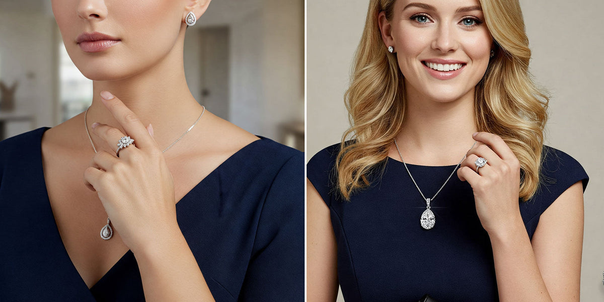 earrings to go with navy blue dress Jewelry Styling Guide for – Rosec Jewels 36 mm \ 1.44 girls tye dye Apron Dress in Black General Size:UK 10 - EU 38 - US 6