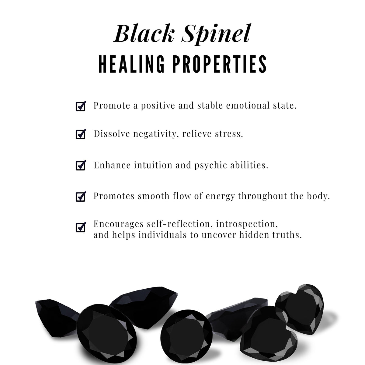 Natural Black Spinel Heart Promise Ring in East West Style AAA - Rosec Jewels