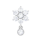 Rosec Jewels-Moissanite Floral Drop Earring for Cartilage Piercing