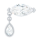 Marquise Moissanite Dangle Cartilage Earring D-VS1 - Rosec Jewels