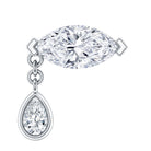 Marquise Moissanite Dangle Cartilage Earring D-VS1 - Rosec Jewels