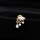 Marquise Cut Moissanite Cartilage Dangle Earring D-VS1 - Rosec Jewels