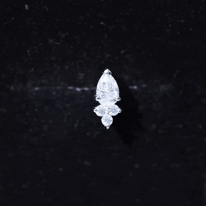 Pear and Round Moissanite Cluster Cartilage Earring Moissanite - ( D-VS1 ) - Color and Clarity - Rosec Jewels