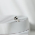 Round Shape Moissanite Solitaire Nose Pin D-VS1 - Rosec Jewels