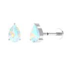 Dainty Ethiopian Opal Teardrop Earring for Helix Piercing Ethiopian Opal - ( AAA ) - Quality - Rosec Jewels