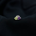 Real Amethyst and Peridot Two Stone Helix Earring AAA - Rosec Jewels