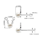 Rosec Jewels-Natural Freshwater Pearl Solitaire Reindeer Earring