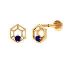 Rosec Jewels-Real Blue Sapphire Geometric Earring for Conch Piercing