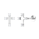 Rosec Jewels-Natural Diamond Cross Cartilage Earring