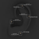 Rosec Jewels-Natural Diamond Cross Cartilage Earring