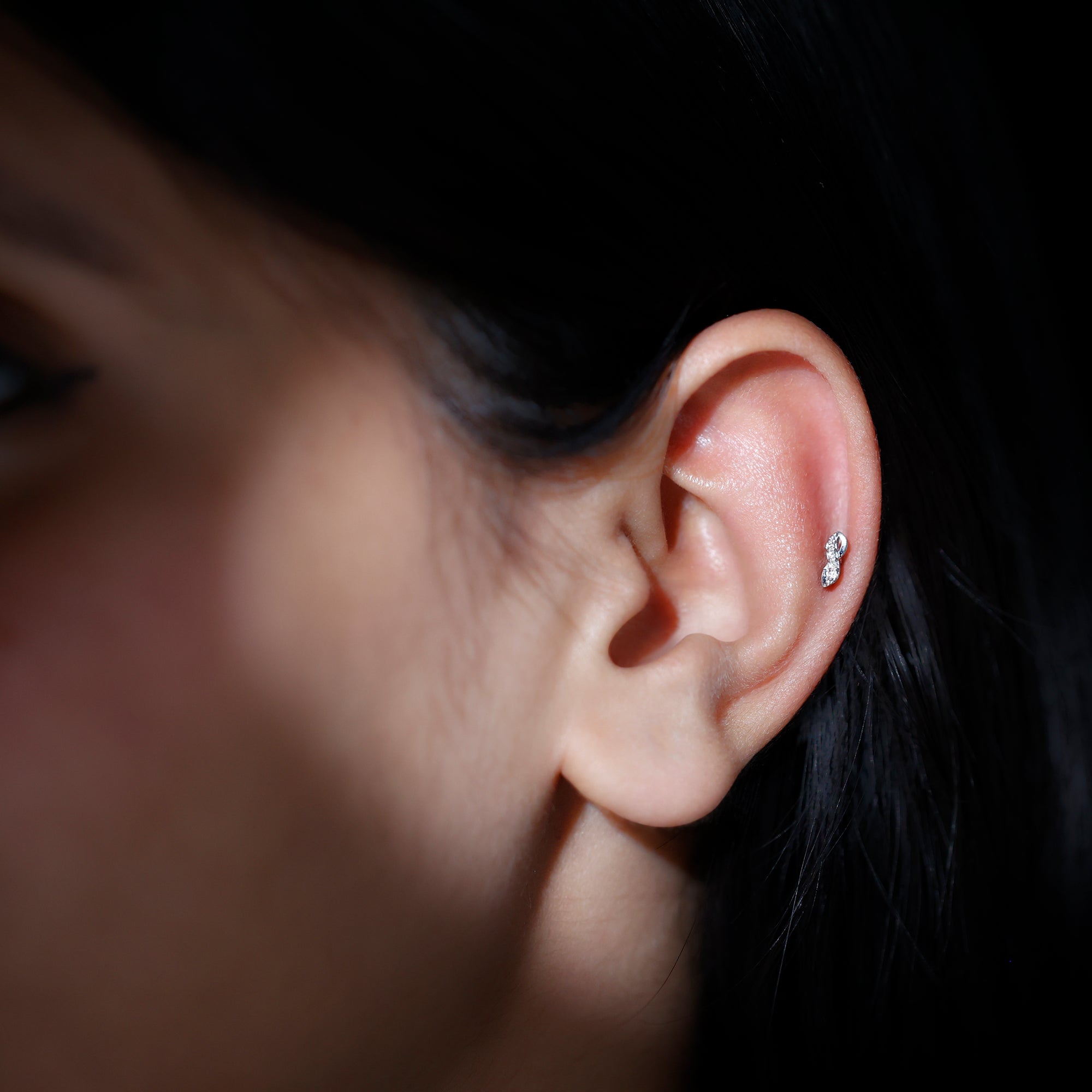 Real Diamond Infinity Tragus Earring for Women Natural - ( HI-SI ) - Rosec Jewels