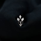 Marquise Black Onyx Leaf Cartilage Earring with Certificate AAA - Rosec Jewels