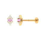 Pink Sapphire and Diamond Quirky Tragus Earring Pink Sapphire - ( AAA ) - Quality - Rosec Jewels