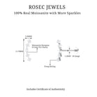 Marquise Moissanite Crawler Earring for Helix Piercing Moissanite - ( D-VS1 ) - Color and Clarity - Rosec Jewels