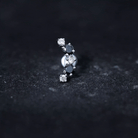 Alternate Black Onyx and Diamond Crawler Earring AAA - Rosec Jewels