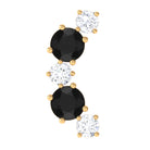 Alternate Black Onyx and Diamond Crawler Earring AAA - Rosec Jewels