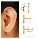 Round Cut Diamond Crawler Helix Earring with Green Enamel Natural - ( HI-SI ) - Rosec Jewels