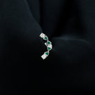 Round Cut Diamond Crawler Helix Earring with Green Enamel Natural - ( HI-SI ) - Rosec Jewels