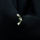 Round Cut Diamond Crawler Helix Earring with Green Enamel Natural - ( HI-SI ) - Rosec Jewels
