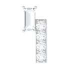 Moissanite Unique Bar Earring for Tragus Piercing D-VS1 - Rosec Jewels
