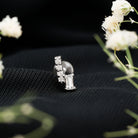 Moissanite Unique Bar Earring for Tragus Piercing D-VS1 - Rosec Jewels