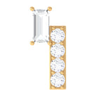 Moissanite Unique Bar Earring for Tragus Piercing D-VS1 - Rosec Jewels