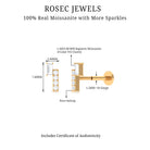Moissanite Unique Bar Earring for Tragus Piercing D-VS1 - Rosec Jewels