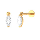 Marquise Moissanite Dangling Earring for Helix Piercing Moissanite - ( D-VS1 ) - Color and Clarity - Rosec Jewels