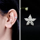 Marquise Cut Moissanite Floral Earring for Cartilage Piercing D-VS1 - Rosec Jewels