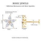 Marquise Cut Moissanite Floral Earring for Cartilage Piercing D-VS1 - Rosec Jewels