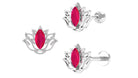 Rosec Jewels-Marquise Ruby Lotus Earring for Helix Piercing