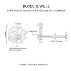Diamond Lotus Flower Earring for Conch Piercing Natural - ( HI-SI ) - Rosec Jewels
