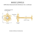 Diamond Lotus Flower Earring for Helix Piercing Natural - ( HI-SI ) - Rosec Jewels