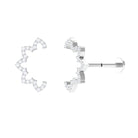 Moissanite Curved Flower Cartilage Earring Moissanite - ( D-VS1 ) - Color and Clarity - Rosec Jewels