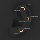 Genuine Diamond Geometric Curved Cartilage Earring Natural - ( HI-SI ) - Rosec Jewels