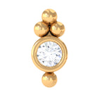 Dainty Diamond Beaded Conch Earring Natural - ( HI-SI ) - Rosec Jewels