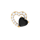 Rosec Jewels-Black Onyx and Moissanite Heart Helix Earring in Gold