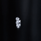 Baguette and Round Cut Moissanite Tragus Earring D-VS1 - Rosec Jewels