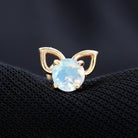 Round Ethiopian Opal Cute Cat Cartilage Earring Ethiopian Opal - ( AAA ) - Quality - Rosec Jewels