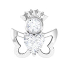 Heart Shape Moissanite Angel Earring for Upper Lobe Piercing D-VS1 - Rosec Jewels