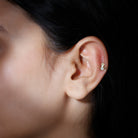 Heart Shape Moissanite Angel Earring for Upper Lobe Piercing Moissanite - ( D-VS1 ) - Color and Clarity - Rosec Jewels
