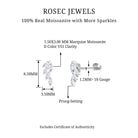 Marquise Moissanite Leaf Earring for Helix Piercing D-VS1 - Rosec Jewels
