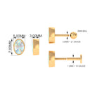 Oval Ethiopian Solitaire Earring for Cartilage Piercing Ethiopian Opal - ( AAA ) - Quality - Rosec Jewels