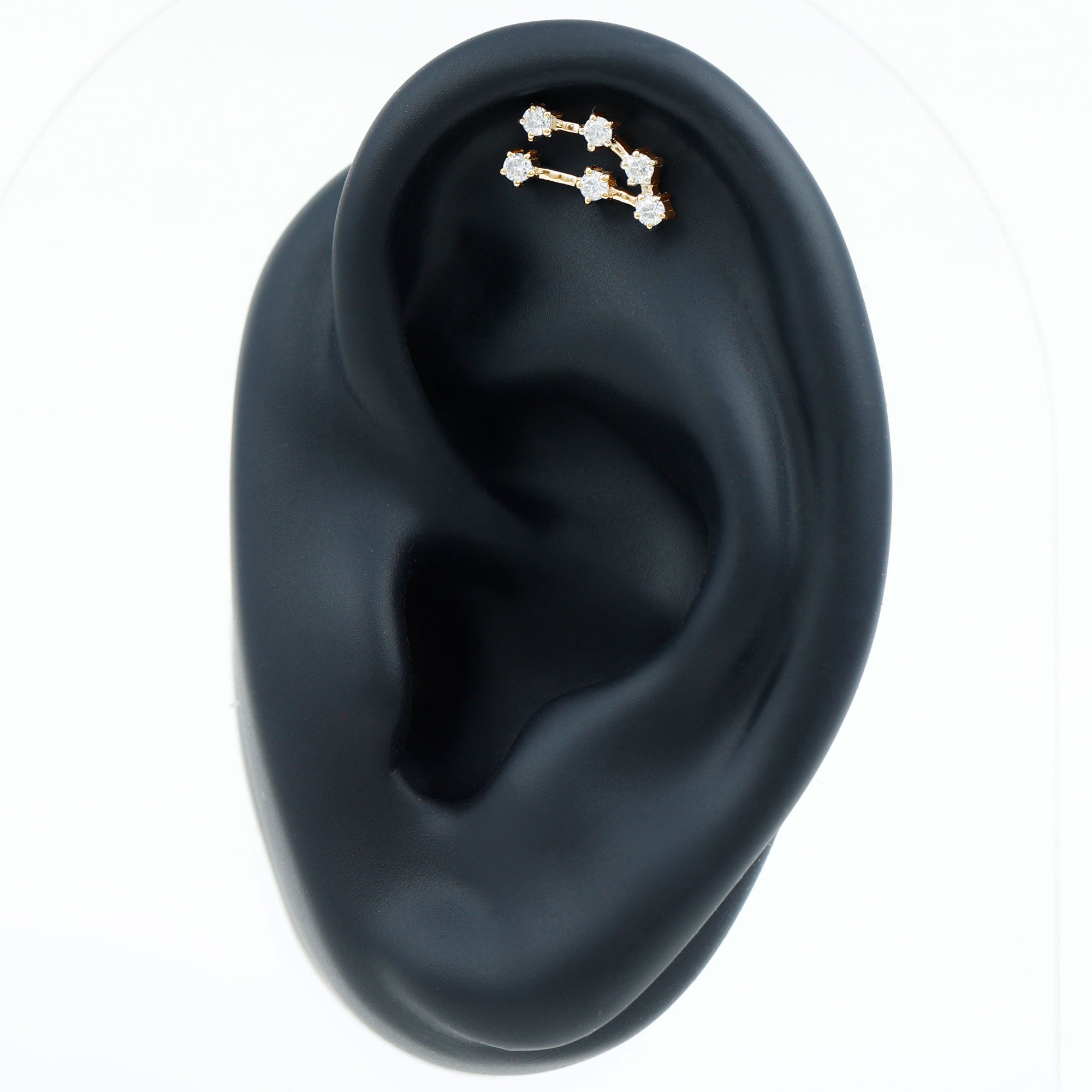 Certified Moissanite Capricorn Zodiac Ear Crawler Earring Moissanite - ( D-VS1 ) - Color and Clarity - Rosec Jewels