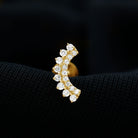 Genuine Moissanite Curved Crawler Earring in Gold Moissanite - ( D-VS1 ) - Color and Clarity - Rosec Jewels